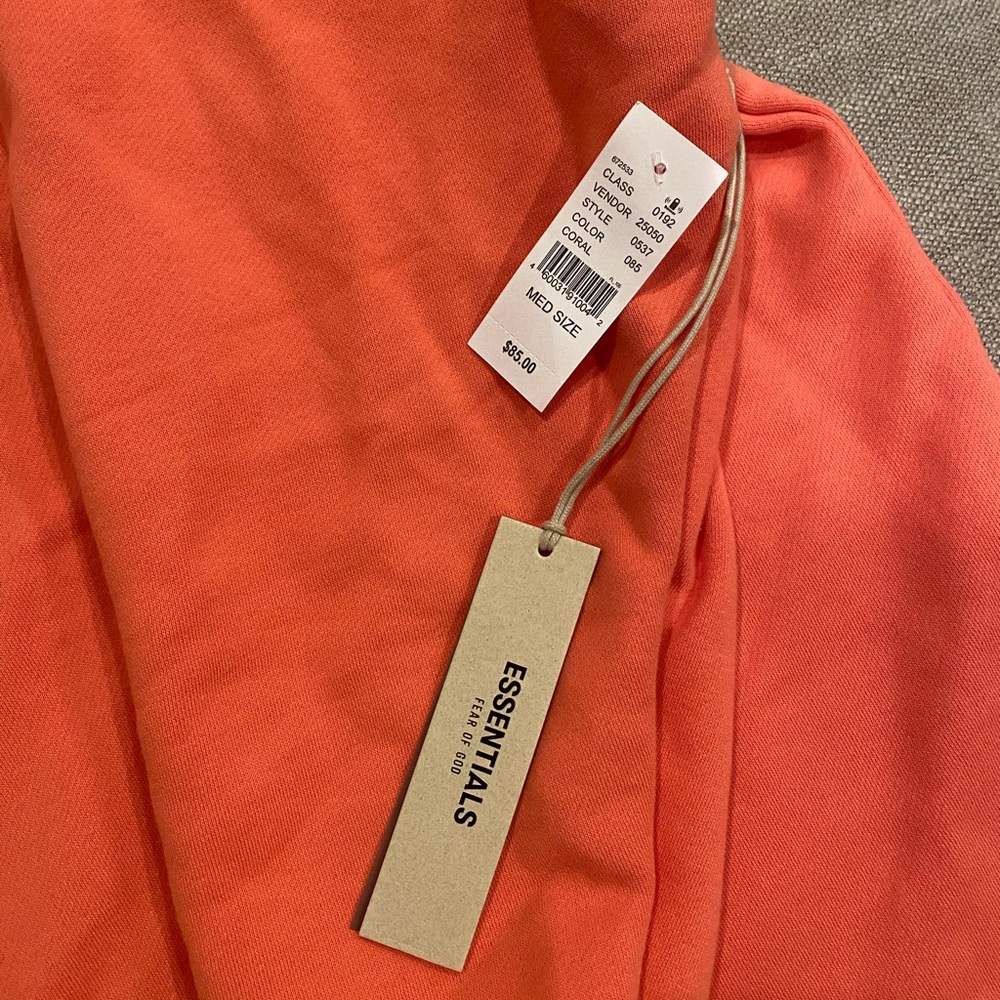 Essentials Fear of God coral sweatshirt